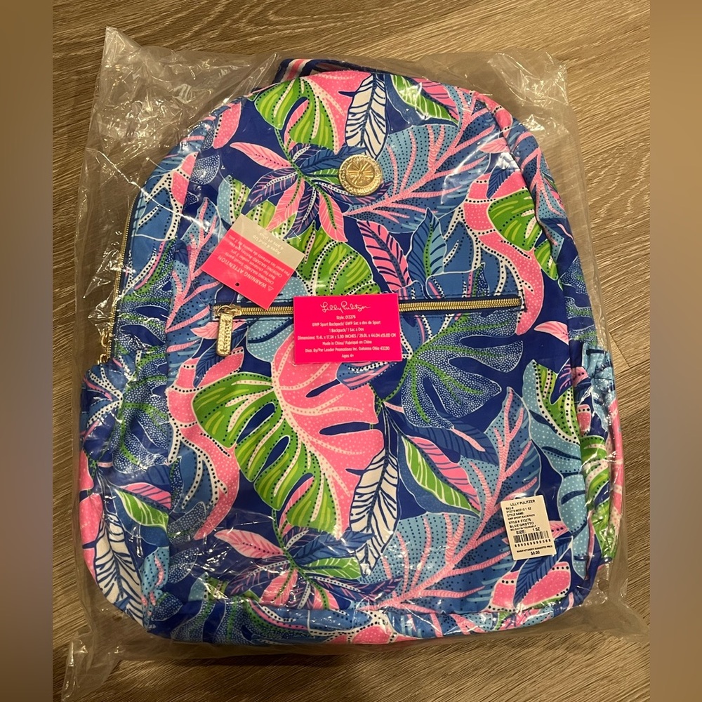 Lilly Pulitzer Backpack plus Lilly Water Bottle